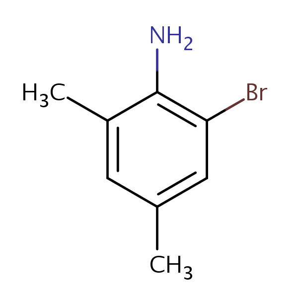 2-Bromo-4,6-dimethylaniline structural formula