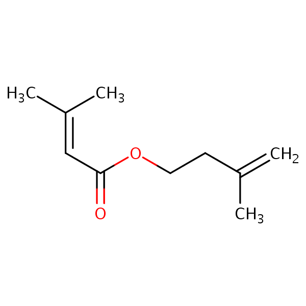 2-Butenoic acid, 3-methyl-, 3-methyl-3-butenyl ester structural formula
