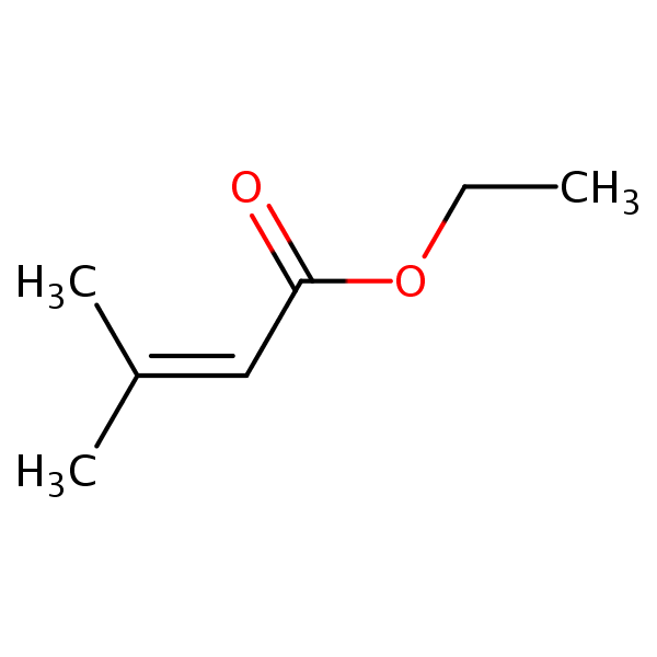 2-Butenoic acid, 3-methyl-, ethyl ester structural formula