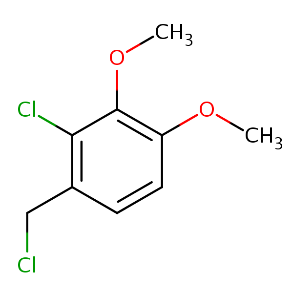 2-Chloro-1-(chloromethyl)-3,4-dimethoxybenzene structural formula