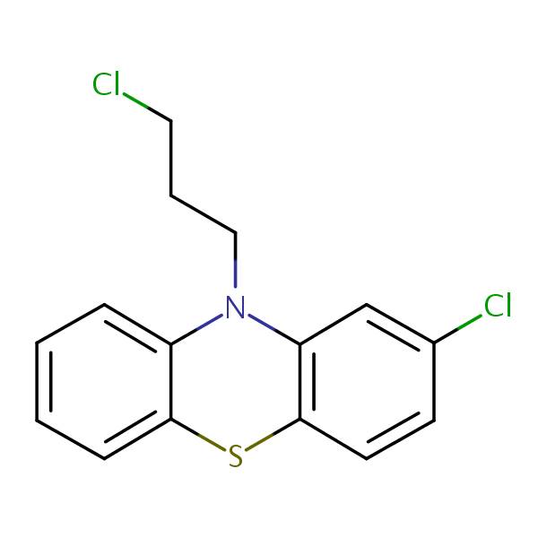 2-Chloro-10-(3-chloropropyl)-10H-phenothiazine structural formula