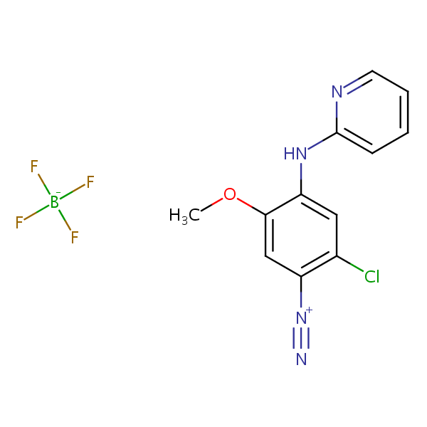2-Chloro-5-methoxy-4-(2-pyridylamino)benzenediazonium tetrafluoroborate structural formula