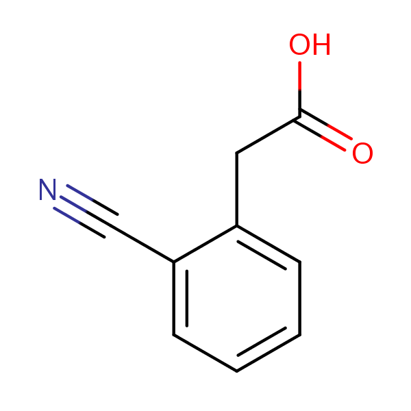 (2-Cyanophenyl)acetic acid structural formula