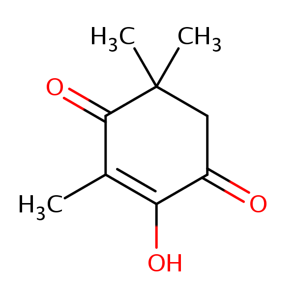 2-Cyclohexene-1,4-dione, 2-hydroxy-3,5,5-trimethyl- structural formula