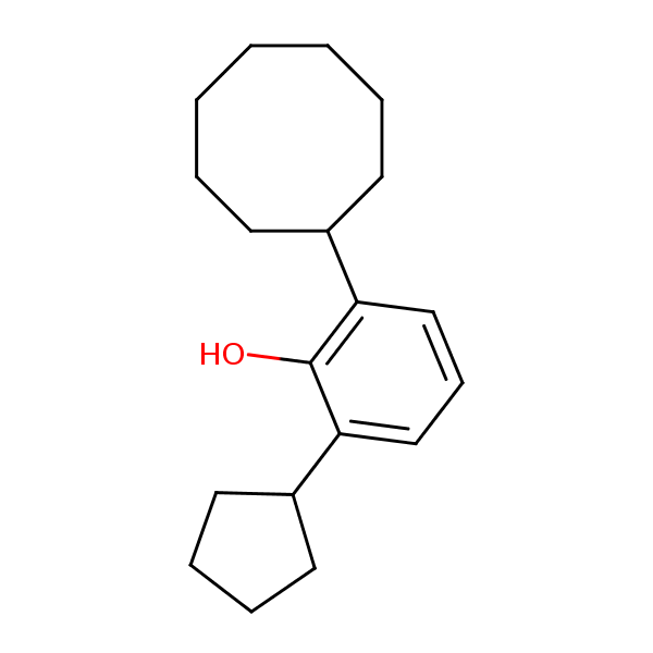 2-Cyclooctyl-6-cyclopentylphenol structural formula