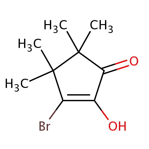 2-Cyclopenten-1-one, 3-bromo-2-hydroxy-4,4,5,5-tetramethyl- structural formula