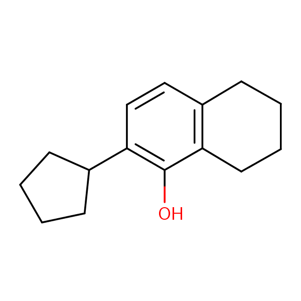 2-Cyclopentyl-5,6,7,8-tetrahydro-1-naphthol structural formula