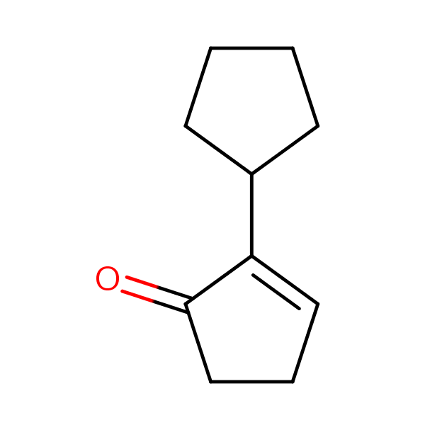 2-Cyclopentylcyclopent-2-en-1-one structural formula