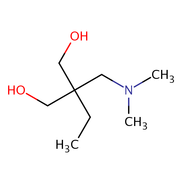 2-((Dimethylamino)methyl)-2-ethylpropane-1,3-diol structural formula