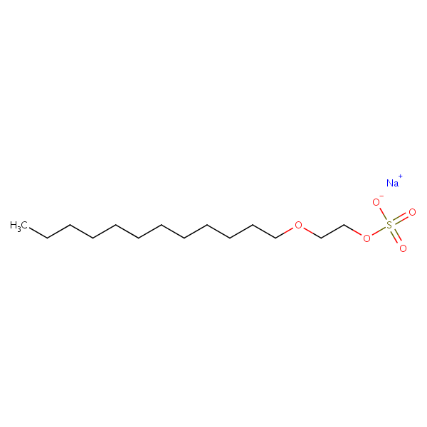 2-(Dodecyloxy)ethyl sodium sulfate structural formula