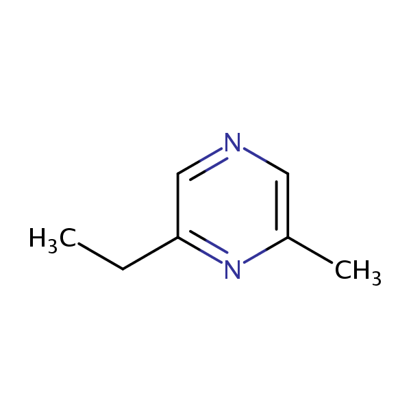 2-Ethyl-6-methylpyrazine structural formula