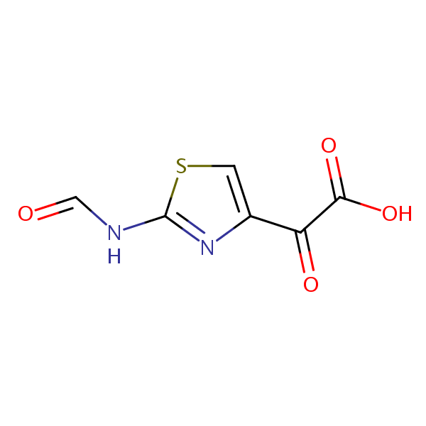 (2-Formamido-1,3-thiazol-4-yl)(oxo)acetic acid structural formula