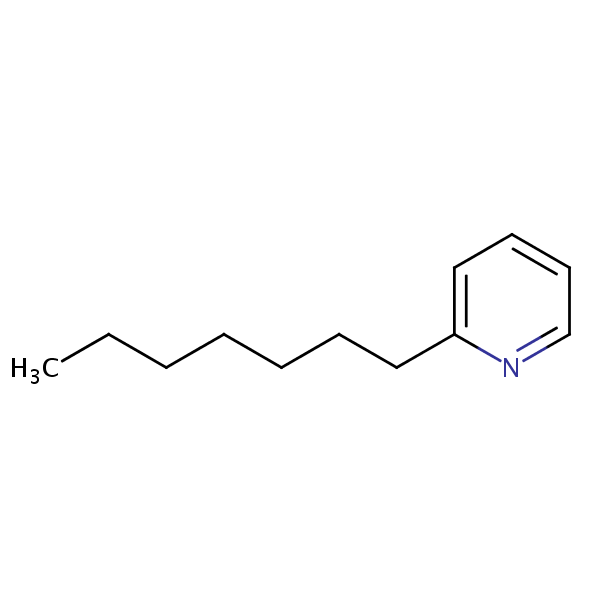 2-Heptylpyridine structural formula