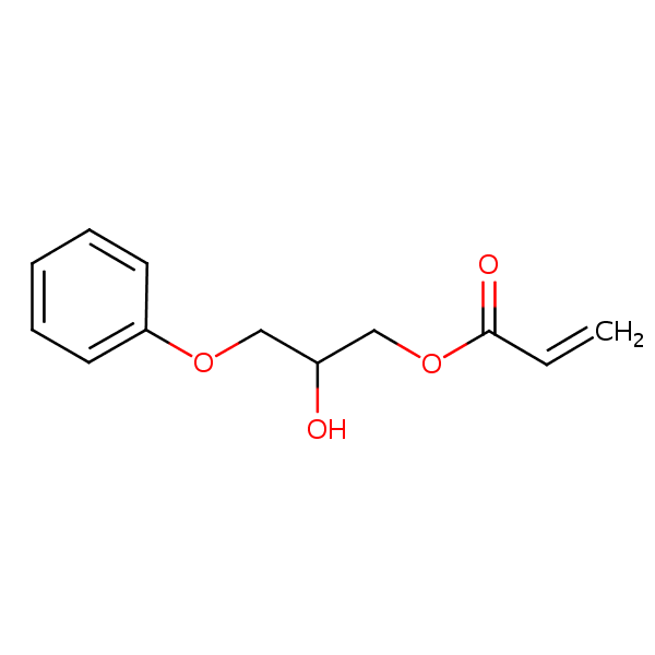 2-Hydroxy-3-phenoxypropyl prop-2-enoate structural formula