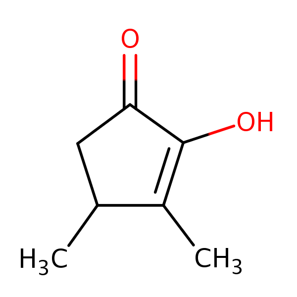 2-Hydroxy-3,4-dimethylcyclopent-2-en-1-one structural formula