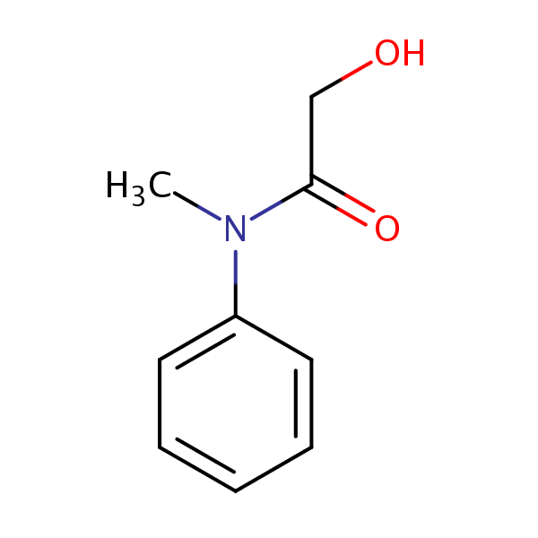 2-Hydroxy-N-methyl-N-phenylacetamide structural formula