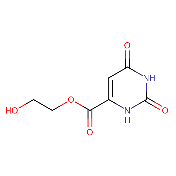 2-Hydroxyethyl 1,2,3,6-tetrahydro-2,6-dioxopyrimidine-4-carboxylate structural formula