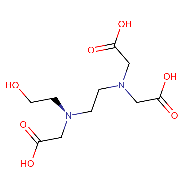 (2-Hydroxyethyl)ethylenediaminetriacetic acid structural formula