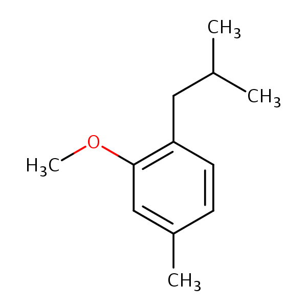 2-Isobutyl-5-methylanisole structural formula