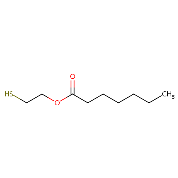 2-Mercaptoethyl heptanoate structural formula