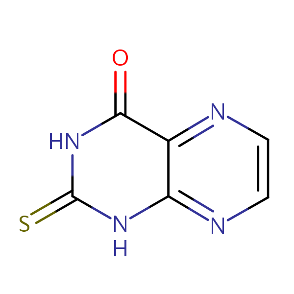 2-Mercaptopteridin-4-ol structural formula
