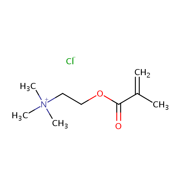 (2-(Methacryloyloxy)ethyl)trimethylammonium chloride structural formula