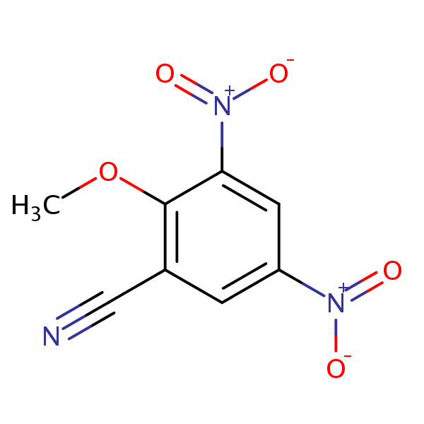 2-Methoxy-3,5-dinitrobenzonitrile structural formula