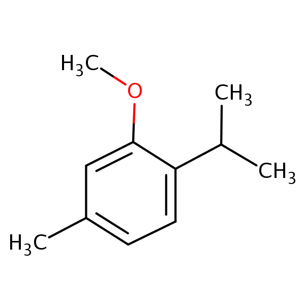 2-Methoxy-4-methyl-1-(propan-2-yl)benzene structural formula