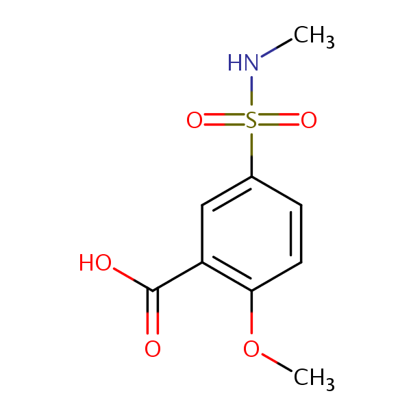 2-Methoxy-5-((methylamino)sulphonyl)benzoic acid structural formula