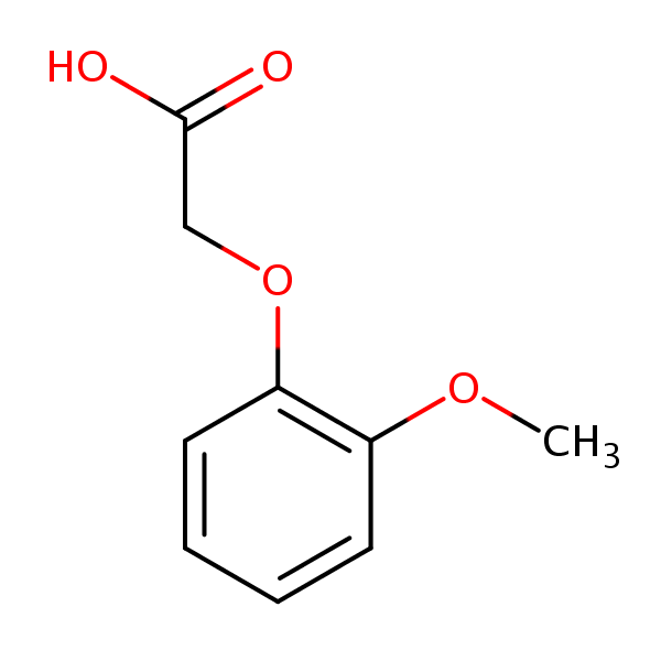 (2-Methoxyphenoxy)acetic acid structural formula