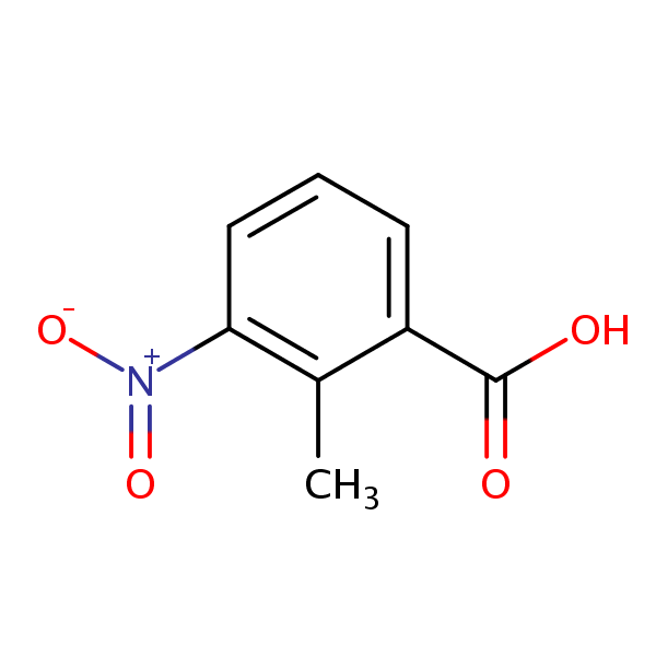 2-Methyl-3-nitrobenzoic acid structural formula
