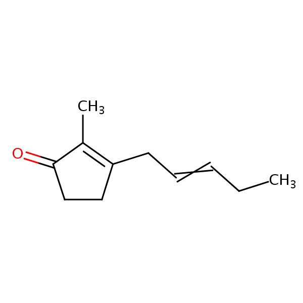 2-Methyl-3-pent-2-enylcyclopent-2-enone structural formula