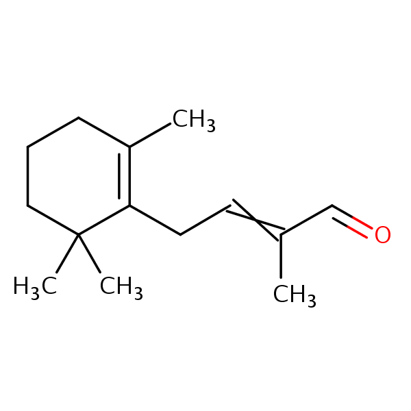 2-Methyl-4-(2,6,6-trimethyl-1-cyclohexen-1-yl)-2-butenal structural formula
