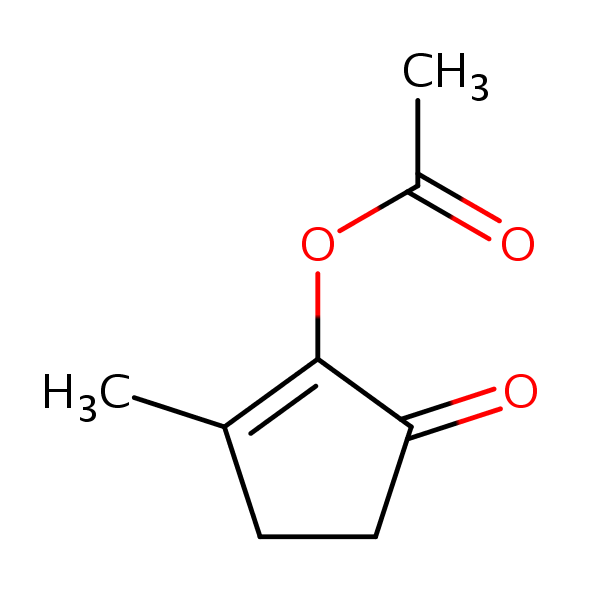 2-Methyl-6-oxocyclopent-1-enyl acetate structural formula