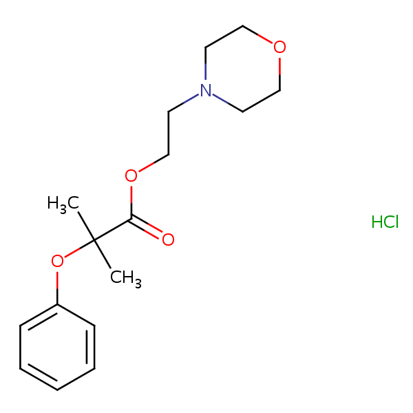 2-Morpholinoethyl 2-phenoxyisobutyrate hydrochloride structural formula