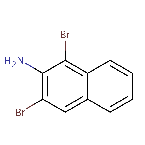 2-Naphthalenamine, 1,3-dibromo- structural formula