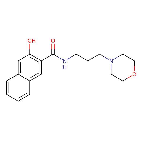2-Naphthalenecarboxamide, 3-hydroxy-N-[3-(4-morpholinyl)propyl]- structural formula