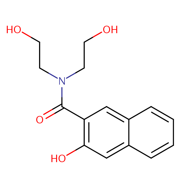 2-Naphthalenecarboxamide, 3-hydroxy-N,N-bis(2-hydroxyethyl)- structural formula