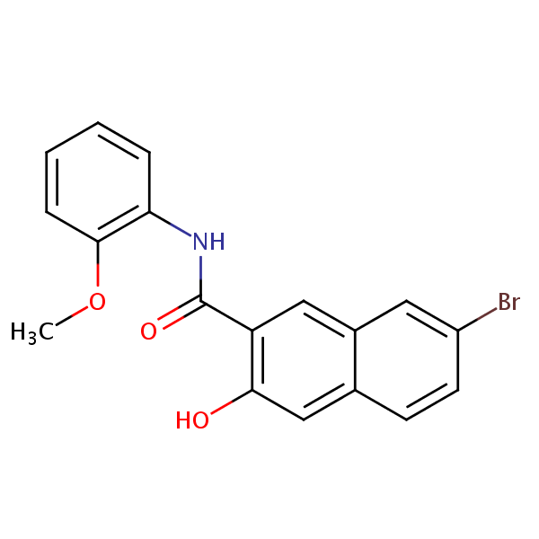 2-Naphthalenecarboxamide, 7-bromo-3-hydroxy-N-(2-methoxyphenyl)- structural formula