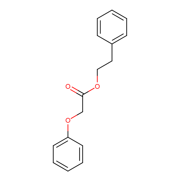 2-Phenylethyl phenoxyacetate structural formula