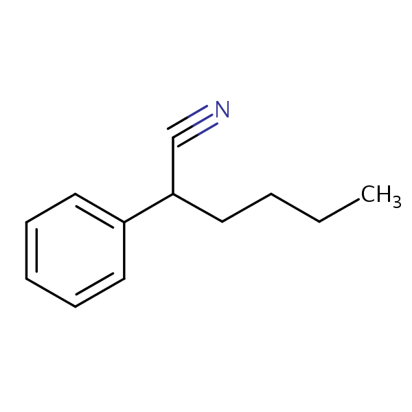 2-Phenylhexanenitrile structural formula