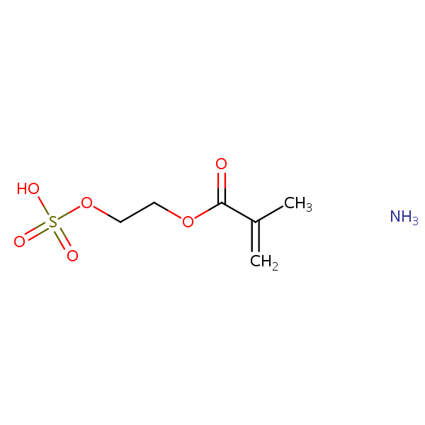 2-Propenoic acid, 2-methyl-, 2-(sulfooxy)ethyl ester, ammonium salt structural formula