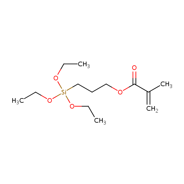2-Propenoic acid, 2-methyl-, 3-(triethoxysilyl)propyl ester structural formula