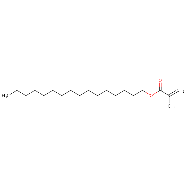 2-Propenoic acid, 2-methyl-, hexadecyl ester structural formula