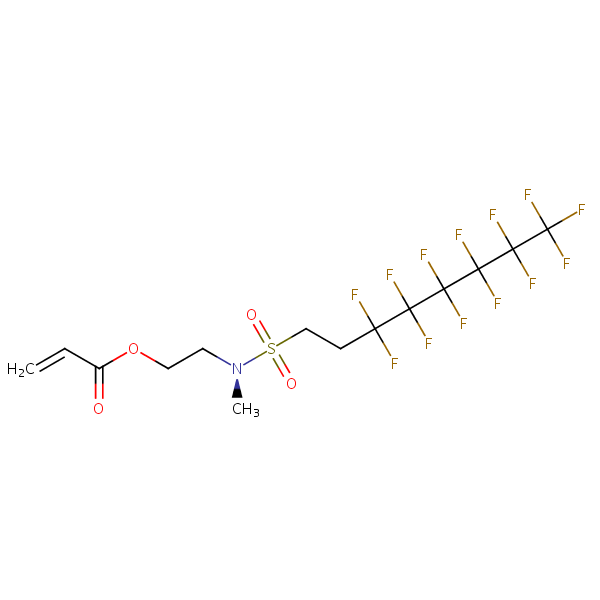 2-Propenoic acid, 2-[methyl[(3,3,4,4,5,5,6,6,7,7,8,8,8-tridecafluorooctyl)sulfonyl]amino]ethyl ester structural formula