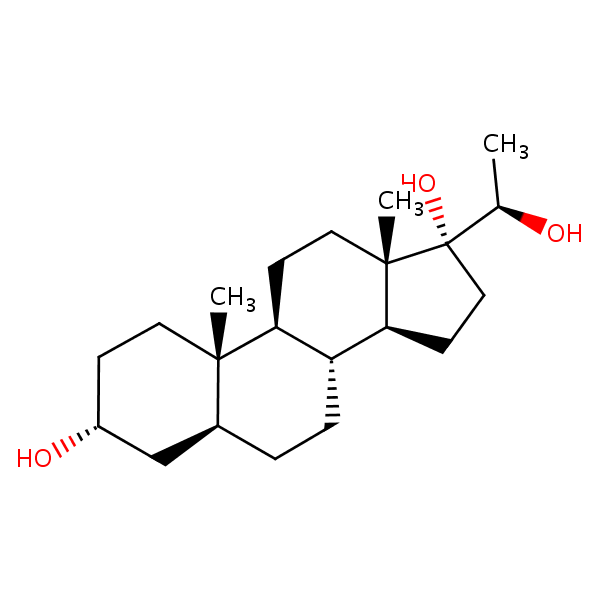 (20R)-5alpha-Pregnane-3alpha,17,20-triol structural formula