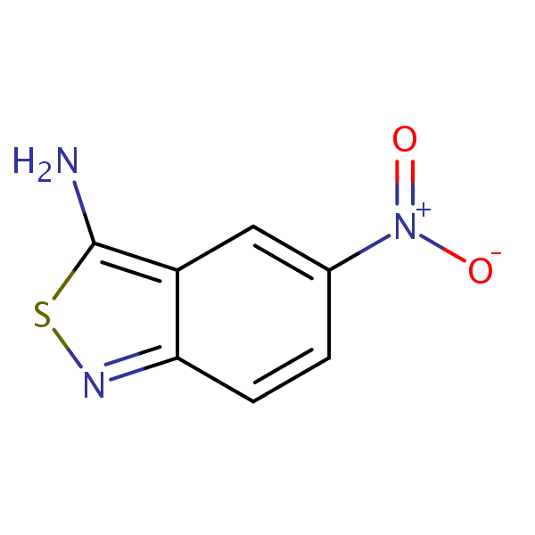 2,1-Benzisothiazol-3-amine, 5-nitro- structural formula