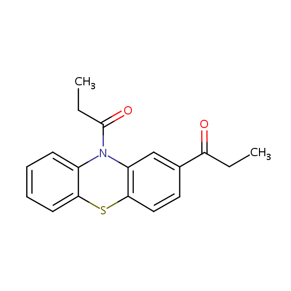 2,10-Dipropionyl-10H-phenothiazine structural formula