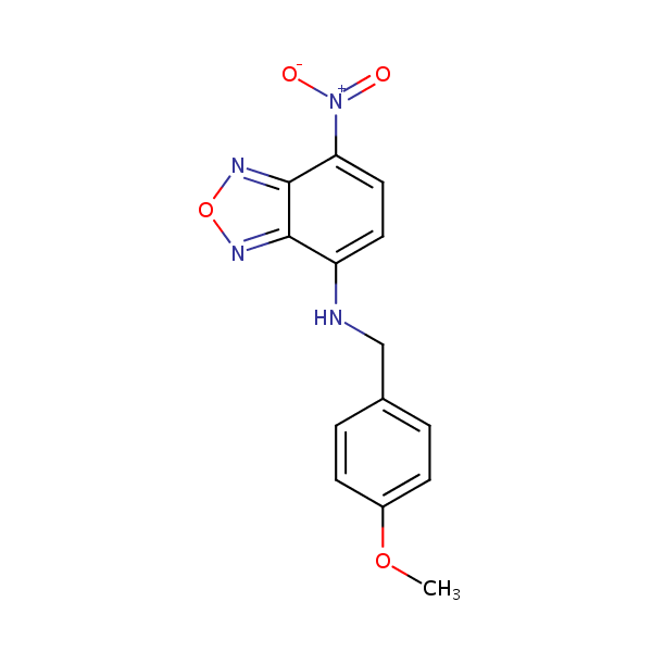 2,1,3-Benzoxadiazol-4-amine, N-[(4-methoxyphenyl)methyl]-7-nitro- structural formula