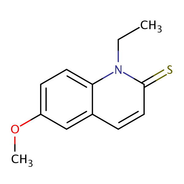 2(1H)-Quinolinethione, 1-ethyl-6-methoxy- structural formula